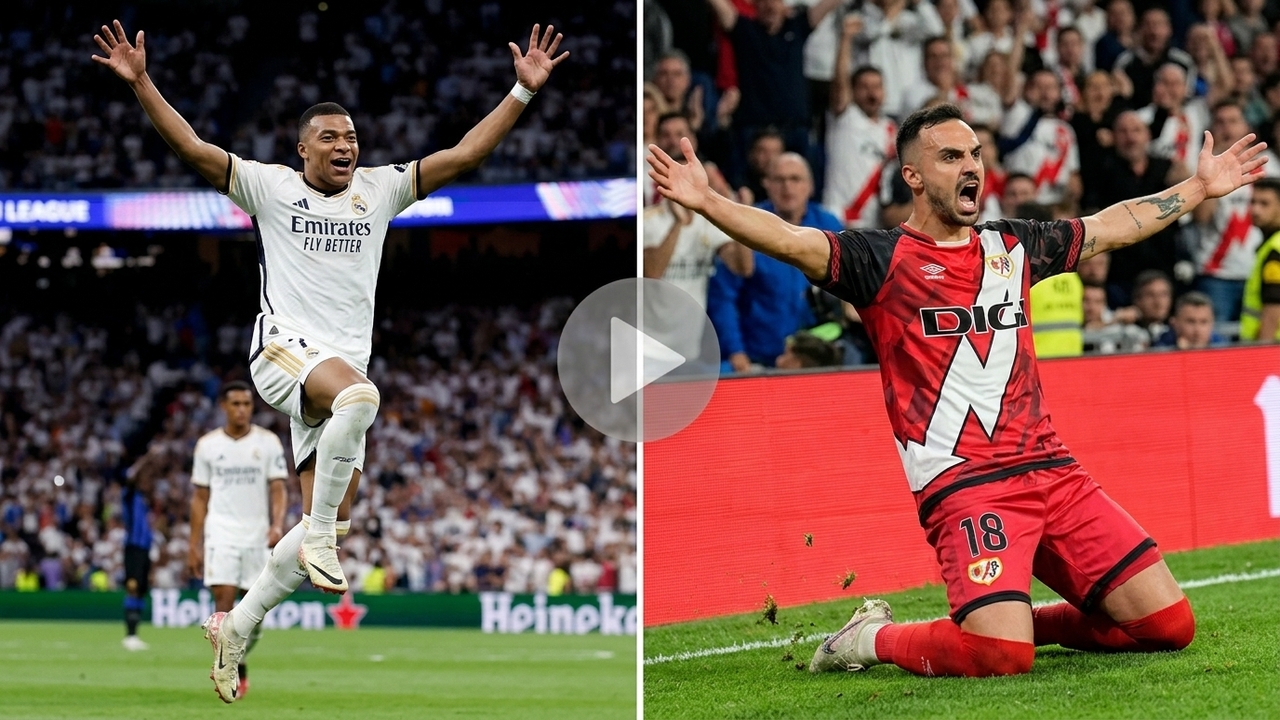 Real Madrid golea 3-1 al Rayo Vallecano en el Bernabéu con un doblete relámpago de Mbappé y Carreras